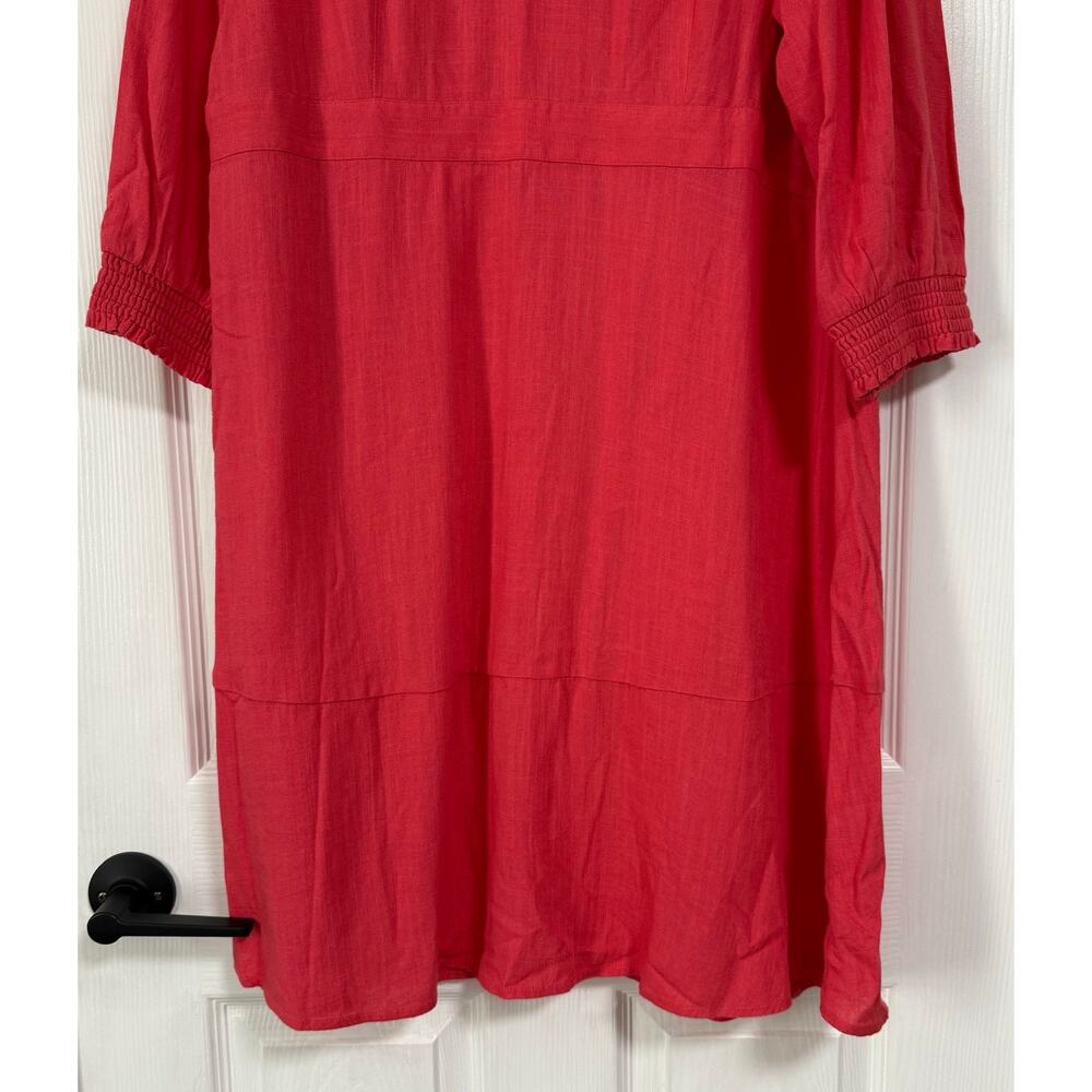 J.Jill Women's Coral Linen Blend Button Front Dress Size Large - Picture 14 of 14